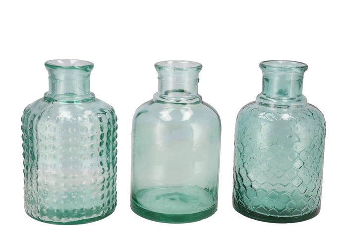 Blois Green Vase Bottle Ass 20x12cm