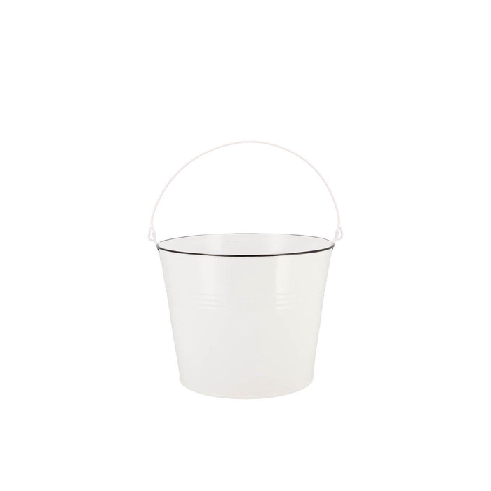 <h4>Zinc Basic White Bucket 16x14cm</h4>