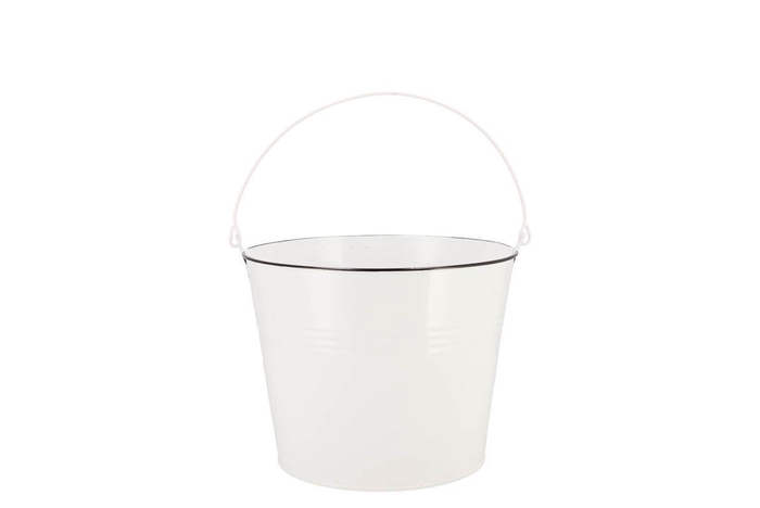 Zinc Basic White Bucket 16x14cm
