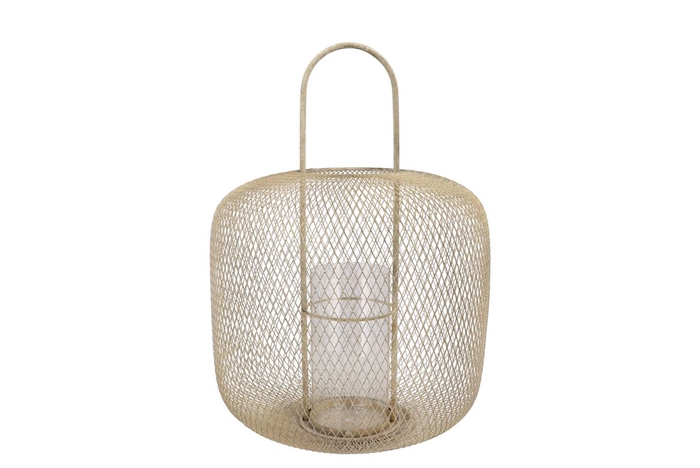 <h4>Casablanca Sand Lantern Iron Glass 34x34x49cm</h4>