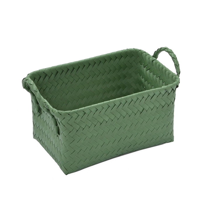 <h4>CESTA DECORATIVA RETANGULAR M VERDE 636-051</h4>