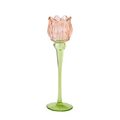 <h4>Theelichth. Tulp glas d08*26cm</h4>