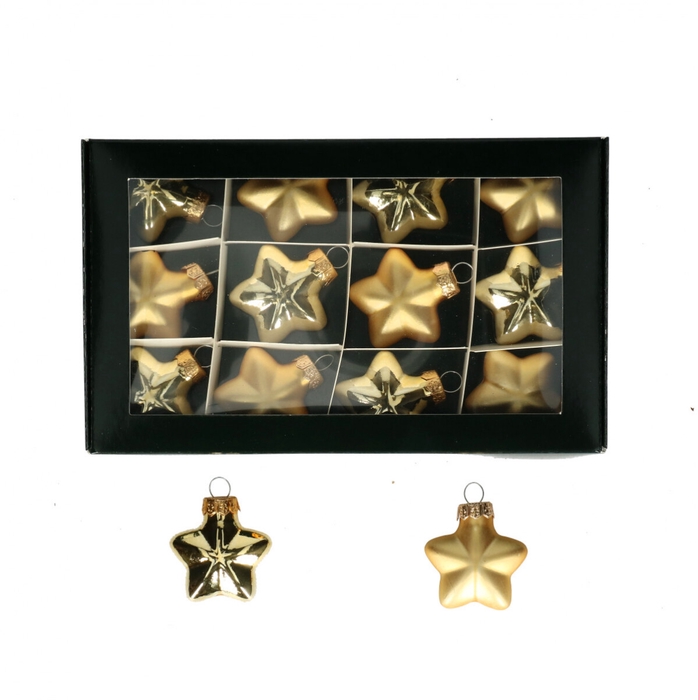 Kerstbal Bal  40mm ster x12