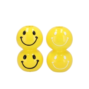 Smiley Yellow Mix Candle H Bulb Ass 7x7x12cm