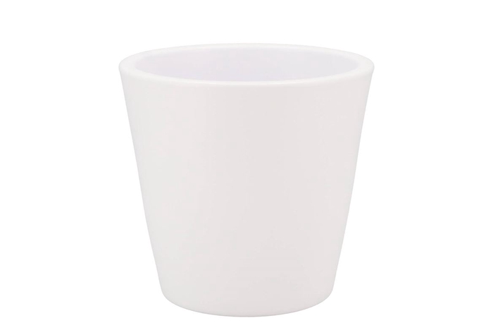 Vinci Matt White Container Pot 18x16cm