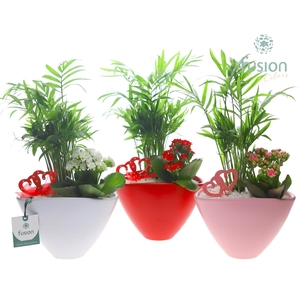 Pot keramiek ovaal Medium Love met Arrangement