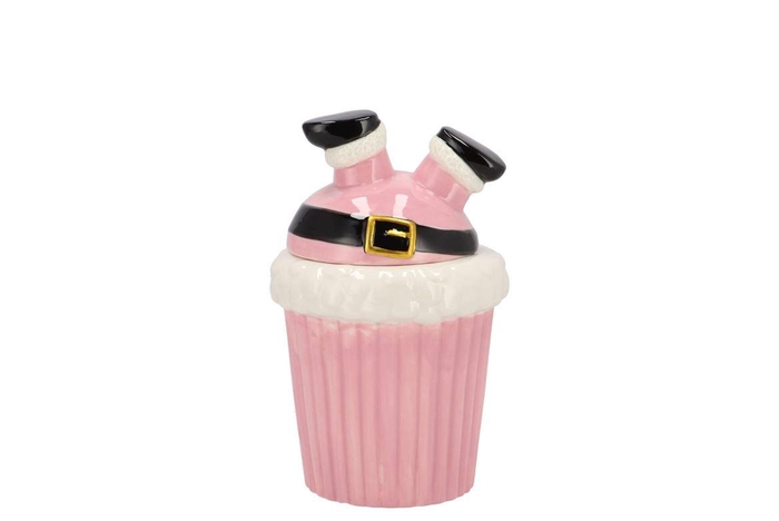 Jolie Jolly Pink Santa Jar 12x11x17cm