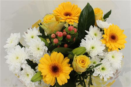 <h4>Boeket 3 Roos 3 Germini Geel</h4>