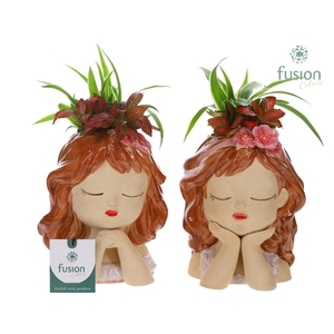 Keramiek meisjes pot met Arrangement