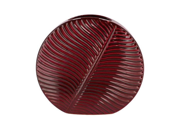 <h4>Inga Leaf Purple Vase Round Active Glaze 33x12x31cm Nm</h4>