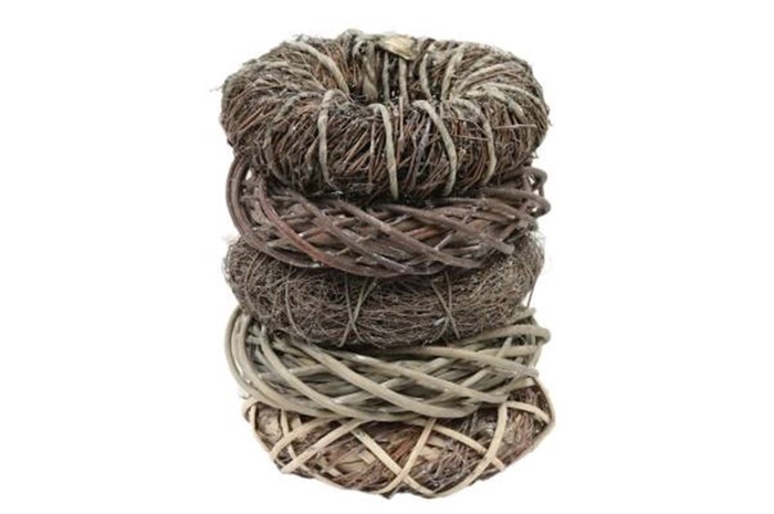 <h4>Deco Wreath Brown Wash Small 5 Ass D29 X5</h4>