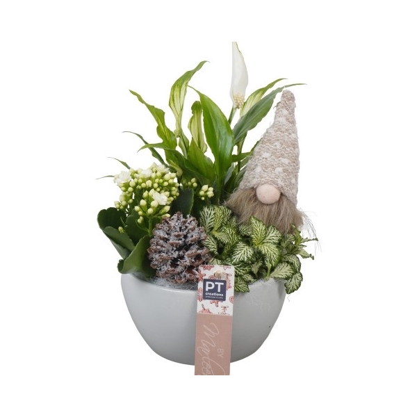 <h4>BMHW1615 Arrangement By Marleen Happy Winter in keramiek schaal</h4>