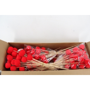 Stick Apple Flock Ø6cm Red