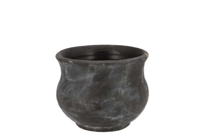 <h4>Gamla Grey Pot Flared 19x19x15cm</h4>