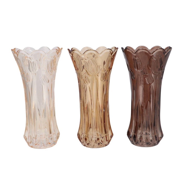 <h4>Delight Natural Brown Mix Vase Tulip Ass 15x30cm Nm</h4>