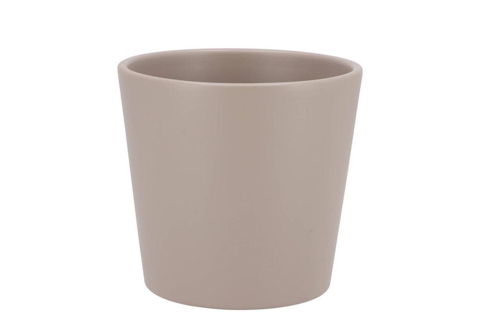 <h4>Ceramic Taupe Matt Pot 13x12cm</h4>