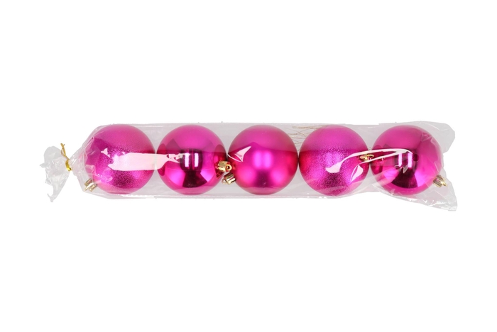 Deco Unbreakable Fuchsia Ball S/5 80mm Nm