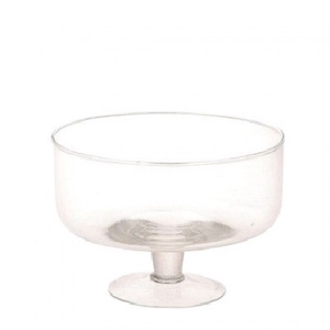 Glas Schaal/voet d24*16cm