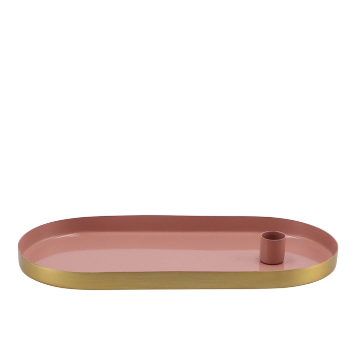 <h4>Marrakech Pink Candle Plate Oval 30x14x2,5cm</h4>