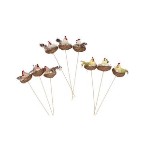 Easter Fun Pick Natural Brown Mix Chicken & Eggs A