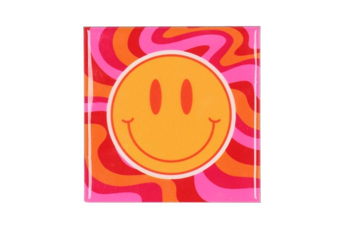 <h4>Tile Smiley Orange/pink/red 10x10x1cm</h4>