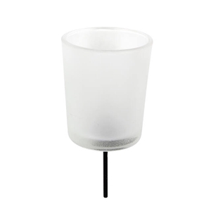 Waxine glass frosted white on stick 8 cm ( 14.5cm)
