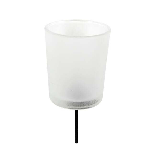 <h4>Waxine glass frosted white on stick 8 cm ( 14.5cm)</h4>