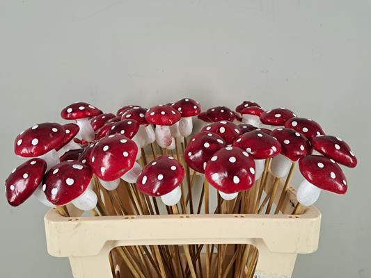 Stick Mushroom 6cm Red/white