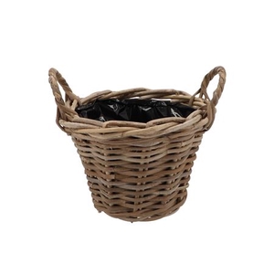 Rattan Pot +ears 25x19cm Nm