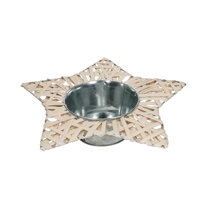 Kerst Zink schaal+ster d32/14*7cm
