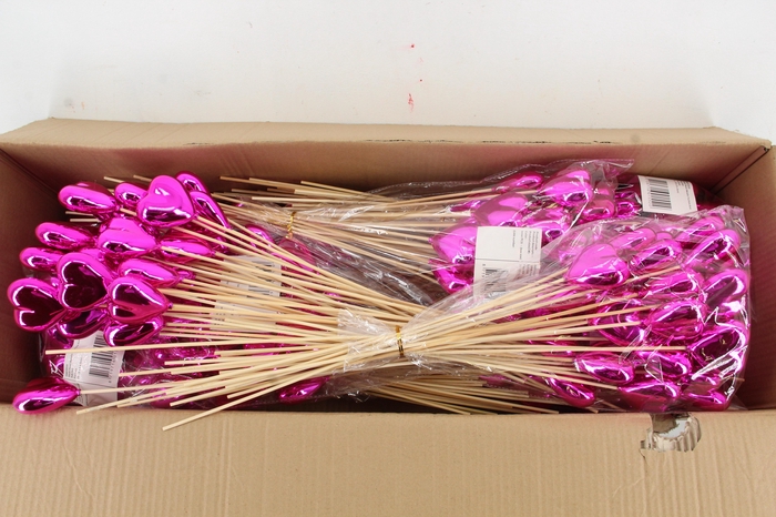 <h4>Stick Heart Metal. Fuchsia 6cm</h4>