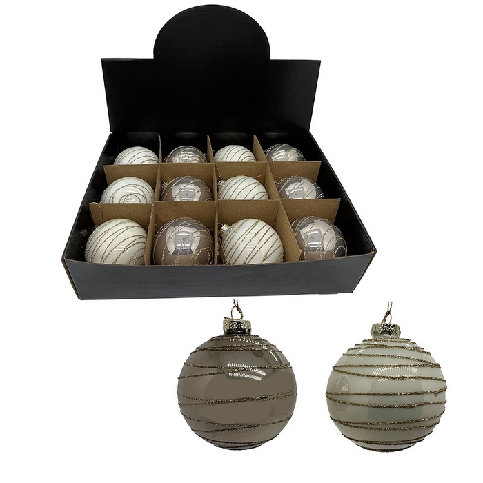 <h4>Kerstbal Lines 80mm ass.</h4>