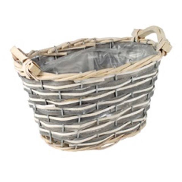Basket Baku chipwood 26x18,5x14cm grey