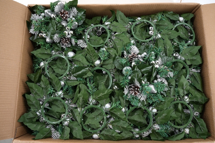 Wreath christmas ring Ø8cm silver R3