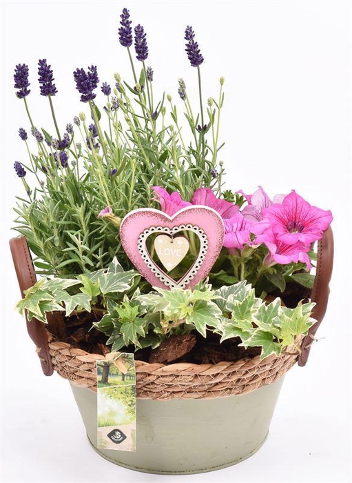 <h4>Zink schaal groen met touw 21cm</h4>