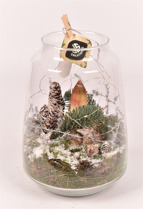 <h4>Glas cilinder Zef met hals 16cm met LED</h4>