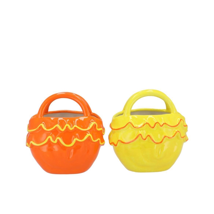 <h4>Yfke Dutch Orange/yellow Vase Bag Ruffle Ass 20x13</h4>