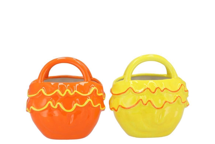 <h4>Yfke Dutch Orange/yellow Vase Bag Ruffle Ass 20x13x20cm Nm</h4>