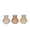 Roman Warm Sand Clear Mix Diamond Glass Vase Ass 15x17cm