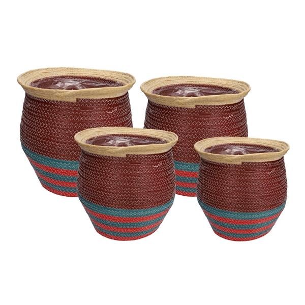 <h4>Set\\4 Basket Amina d65xh55 aubergine\\petrol\\red</h4>