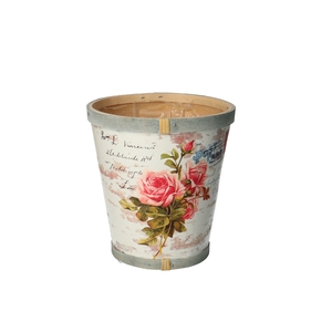 Hout Roos pot d13*14cm