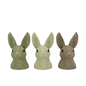 Easter Rabbit Head Summer Green Mix Ass 13x12x22cm Nm