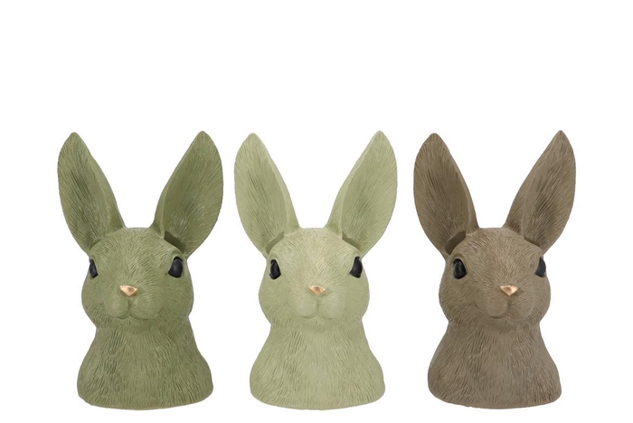 <h4>Easter Rabbit Head Summer Green Mix Ass 13x12x22cm Nm</h4>