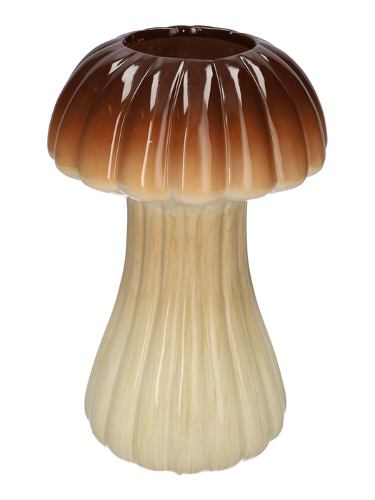 <h4>DF00-665483400 - Vase Champignon1 lines d8/18xh28.5 brown</h4>