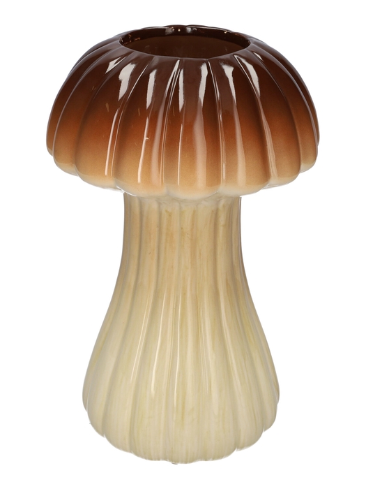 <h4>DF03-665483400 - Vase Champignon1 lines d8/18xh28.5 brown</h4>