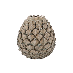 Mika Nordic Green Vase Pinecone Edge 34x37cm