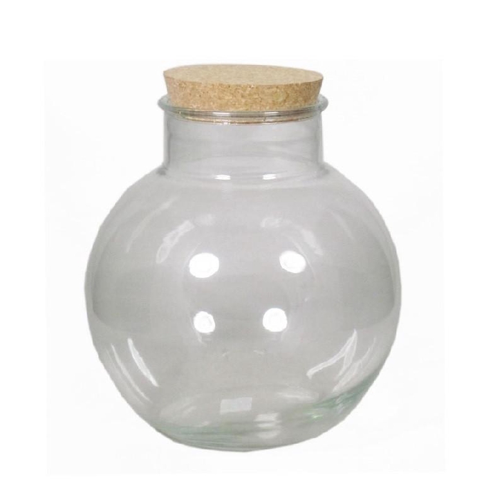 <h4>Glas Terrarium Bolvaas+kurk d13/25*26.5cm</h4>