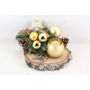 arr5 Kerst MB - Hout schijf 1wax gold