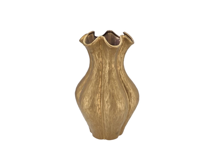 <h4>Inga Driss Gold Vase Active Glaze 19x19x25cm</h4>