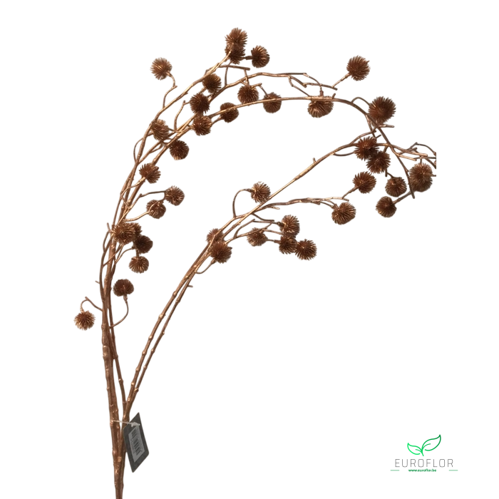 SILK FLOWERS - POM POM SPRAY OSLO COPPER 123CM